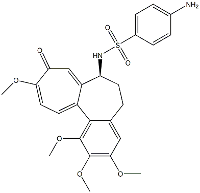 (S)-7-(4-アミノフェニルスルホニルアミノ)-6,7-ジヒドロ-1,2,3,10-テトラメトキシベンゾ[a]ヘプタレン-9(5H)-オン 化学構造式