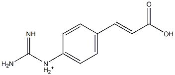 1-[4-(2-カルボキシエテニル)フェニル]グアニジニウム 化学構造式