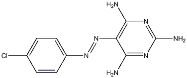 5-(p-クロロフェニルアゾ)-2,4,6-ピリミジントリアミン 化学構造式