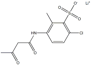 3-(アセトアセチルアミノ)-6-クロロ-2-メチルベンゼンスルホン酸リチウム 化学構造式
