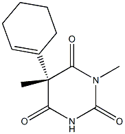 (5S)-1,5-ジメチル-5α-(シクロヘキサ-1-エニル)バルビツル酸 化学構造式