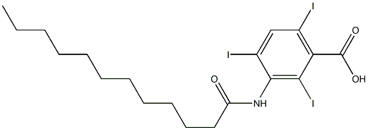 3-ラウロイルアミノ-2,4,6-トリヨード安息香酸 化学構造式