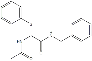 2-アセチルアミノ-2-フェニルチオ-N-ベンジルアセトアミド 化学構造式