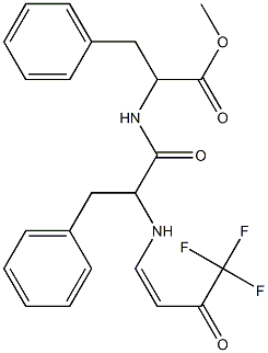 2-[[2-[[(Z)-4,4,4-トリフルオロ-3-オキソ-1-ブテニル]アミノ]-1-オキソ-3-フェニルプロピル]アミノ]-3-フェニルプロピオン酸メチル 化学構造式