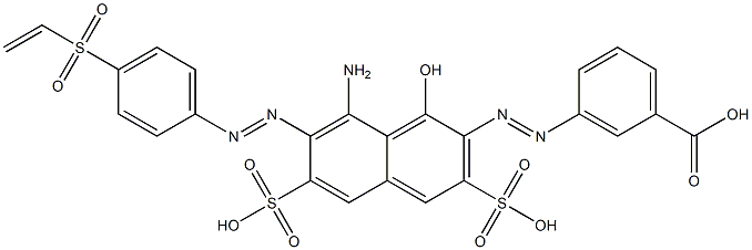m-[8-アミノ-1-ヒドロキシ-7-[p-(ビニルスルホニル)フェニルアゾ]-3,6-ジスルホ-2-ナフチルアゾ]安息香酸 化学構造式