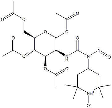 2,2,6,6-Tetramethyl-4-[[(1-O,3-O,4-O,6-O-tetraacetyl-2-deoxy-D-glucopyranos-2-yl)aminocarbonyl]nitrosoamino]piperidine 1-oxide