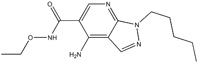 1-ペンチル-4-アミノ-N-エトキシ-1H-ピラゾロ[3,4-b]ピリジン-5-カルボアミド 化学構造式