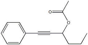 酢酸1-プロピル-3-フェニル-2-プロピニル 化学構造式