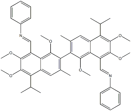 1,1',6,6',7,7'-Hexamethoxy-3,3'-dimethyl-5,5'-diisopropyl-8,8'-bis[(phenylimino)methyl]-2,2'-binaphthalene