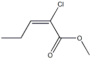 (E)-2-クロロ-2-ペンテン酸メチル 化学構造式