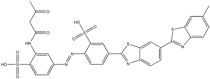 2-[(1,3-Dioxobutyl)amino]-4-[[4-(6-methyl[2,6'-bibenzothiazol]-2'-yl)-2-sulfophenyl]azo]benzenesulfonic acid