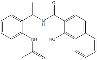 N-[1-(2-アセチルアミノフェニル)エチル]-1-ヒドロキシ-2-ナフトアミド 化学構造式