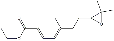 (2E,4E)-5-メチル-7-(3,3-ジメチルオキシラン-2-イル)-2,4-ヘプタジエン酸エチル 化学構造式