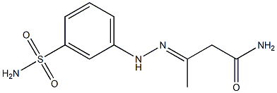 3-[2-(m-アミノスルホニルフェニル)ヒドラゾノ]ブチルアミド 化学構造式