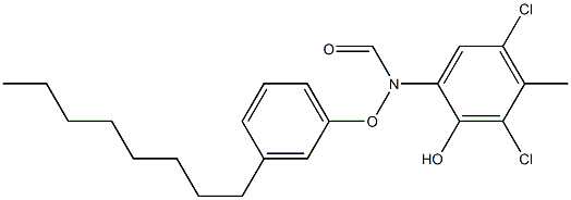 2-(3-オクチルフェノキシホルミルアミノ)-4,6-ジクロロ-5-メチルフェノール 化学構造式