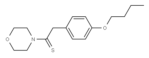 4-(p-ブトキシフェニルチオアセチル)モルホリン 化学構造式