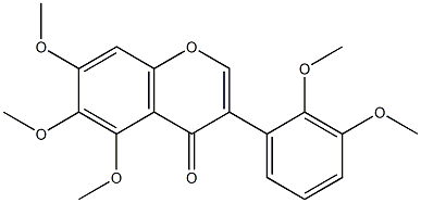 2',3',5,6,7-ペンタメトキシイソフラボン 化学構造式