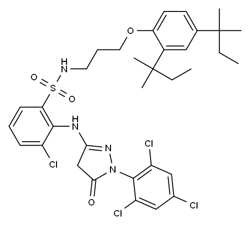 1-(2,4,6-Trichlorophenyl)-3-[2-chloro-6-[3-(2,4-di-tert-pentylphenoxy)propylsulfamoyl]anilino]-5(4H)-pyrazolone
