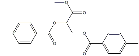 (-)-2-O,3-O-ジ(p-メチルベンゾイル)-D-グリセリン酸メチル 化学構造式