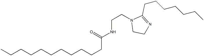 1-(2-ラウロイルアミノエチル)-2-ヘプチル-2-イミダゾリン 化学構造式