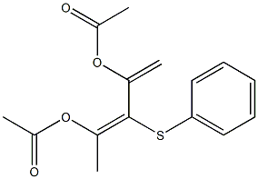 2,4-ジアセトキシ-3-フェニルチオ-1,3-ペンタジエン 化学構造式