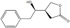 (R)-ジヒドロ-4-[(R)-1-ヒドロキシ-2-フェニルエチル]-2(3H)-フラノン 化学構造式