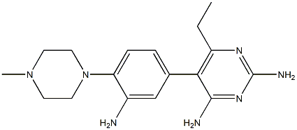 2,4-ジアミノ-6-エチル-5-(3-アミノ-4-(4-メチルピペラジノ)フェニル)ピリミジン 化学構造式