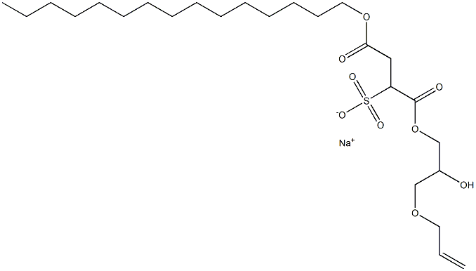2-(ペンタデシルオキシカルボニル)-1-[[3-(アリルオキシ)-2-ヒドロキシプロポキシ]カルボニル]-1-エタンスルホン酸ナトリウム 化学構造式