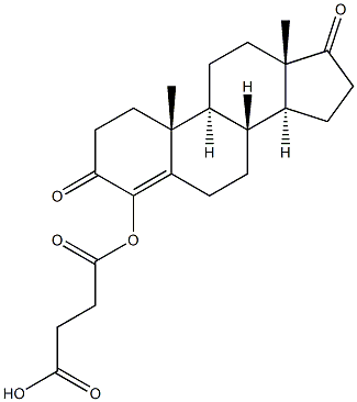 4-(3-カルボキシプロピオニルオキシ)アンドロスタ-4-エン-3,17-ジオン 化学構造式