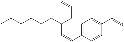 4-[(Z)-3-ヘキシル-1,5-ヘキサジエニル]ベンズアルデヒド 化学構造式