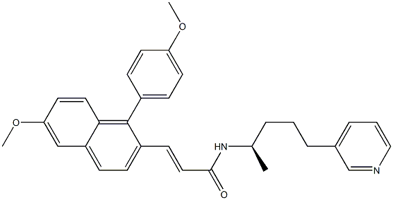 (E)-3-(6-Methoxy-1-(4-methoxyphenyl)naphthalen-2-yl)-N-[(R)-1-methyl-4-(3-pyridinyl)butyl]acrylamide
