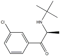 (S)-1-(3-クロロフェニル)-2-[(1,1-ジメチルエチル)アミノ]-1-プロパノン 化学構造式