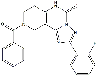 2-(2-Fluorophenyl)-6,7,8,9-tetrahydro-8-benzoyl-1,3,3a,5,8-pentaaza-3aH-benz[e]inden-4(5H)-one