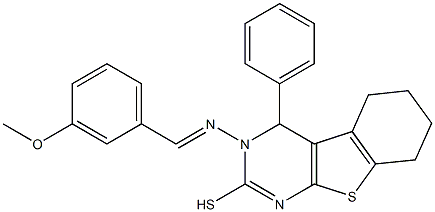 3,4,5,6,7,8-Hexahydro-3-(m-methoxybenzylideneamino)-4-phenyl[1]benzothieno[2,3-d]pyrimidine-2-thiol