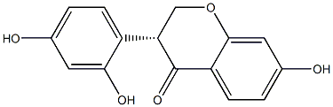 (3R)-2,3-ジヒドロ-7-ヒドロキシ-3-(2,4-ジヒドロキシフェニル)-4H-1-ベンゾピラン-4-オン 化学構造式