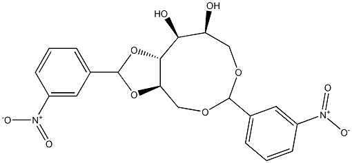 1-O,6-O:2-O,3-O-ビス(3-ニトロベンジリデン)-L-グルシトール 化学構造式