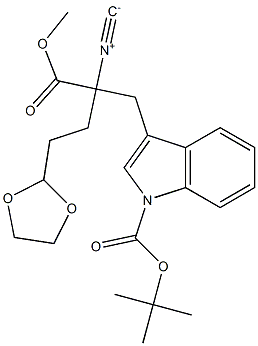 2-[(1-tert-Butyloxycarbonyl-1H-indol-3-yl)methyl]-2-isocyano-4-(1,3-dioxolan-2-yl)butyric acid methyl ester