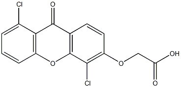(9-オキソ-4,8-ジクロロ-9H-キサンテン-3-イルオキシ)酢酸 化学構造式