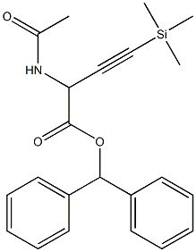 2-アセチルアミノ-4-(トリメチルシリル)-3-ブチン酸ジフェニルメチル 化学構造式