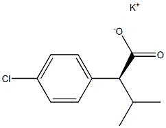 (S)-2-(4-クロロフェニル)イソ吉草酸カリウム 化学構造式