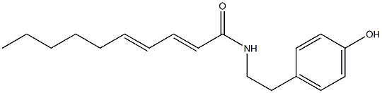 (2E,4E)-N-[2-(4-ヒドロキシフェニル)エチル]デカ-2,4-ジエンアミド 化学構造式