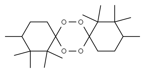 1,1,2,2,3,10,10,11,11,12-デカメチル-7,8,15,16-テトラオキサジスピロ[5.2.5.2]ヘキサデカン 化学構造式