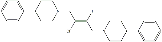 1,1'-[(E)-2-クロロ-3-ヨード-2-ブテン-1,4-ジイル]ビス(4-フェニルピペリジン) 化学構造式