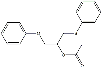 酢酸1-(フェノキシメチル)-2-(フェニルチオ)エチル 化学構造式