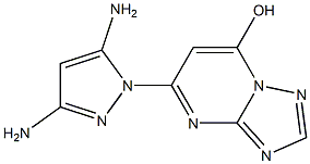 5-(3,5-ジアミノ-1H-ピラゾール-1-イル)-7-ヒドロキシ[1,2,4]トリアゾロ[1,5-a]ピリミジン 化学構造式