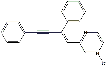 3-[(E)-2,4-ジフェニル-1-ブテン-3-イニル]-1-ピラジニウム-1-オラート 化学構造式