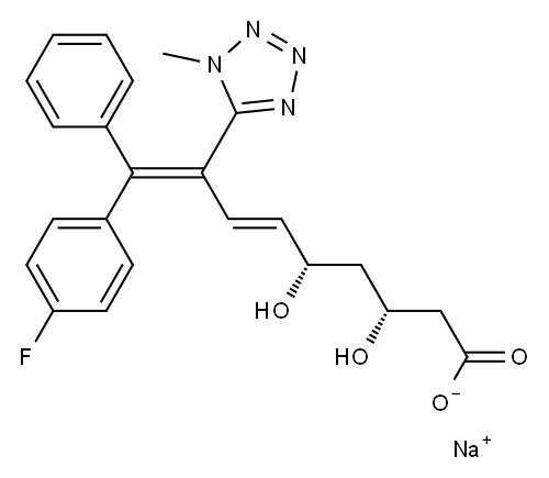(3R,5S,6E)-9-(4-Fluorophenyl)-9-phenyl-3,5-dihydroxy-8-(1-methyl-1H-tetrazol-5-yl)-6,8-nonadienoic acid sodium salt