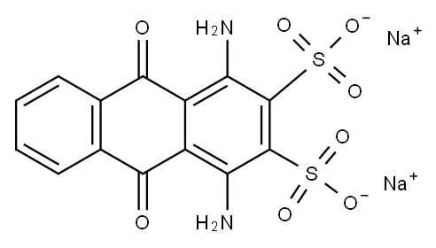 1,4-ジアミノ-9,10-ジヒドロ-9,10-ジオキソアントラセン-2,3-ジスルホン酸二ナトリウム 化学構造式