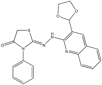 2-[2-[3-(1,3-Dioxolane-2-yl)quinoline-2-yl]hydrazono]-3-phenylthiazolidine-4-one