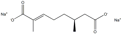 [S,(-)]-2,6-ジメチル-2-オクテン二酸ジナトリウム 化学構造式